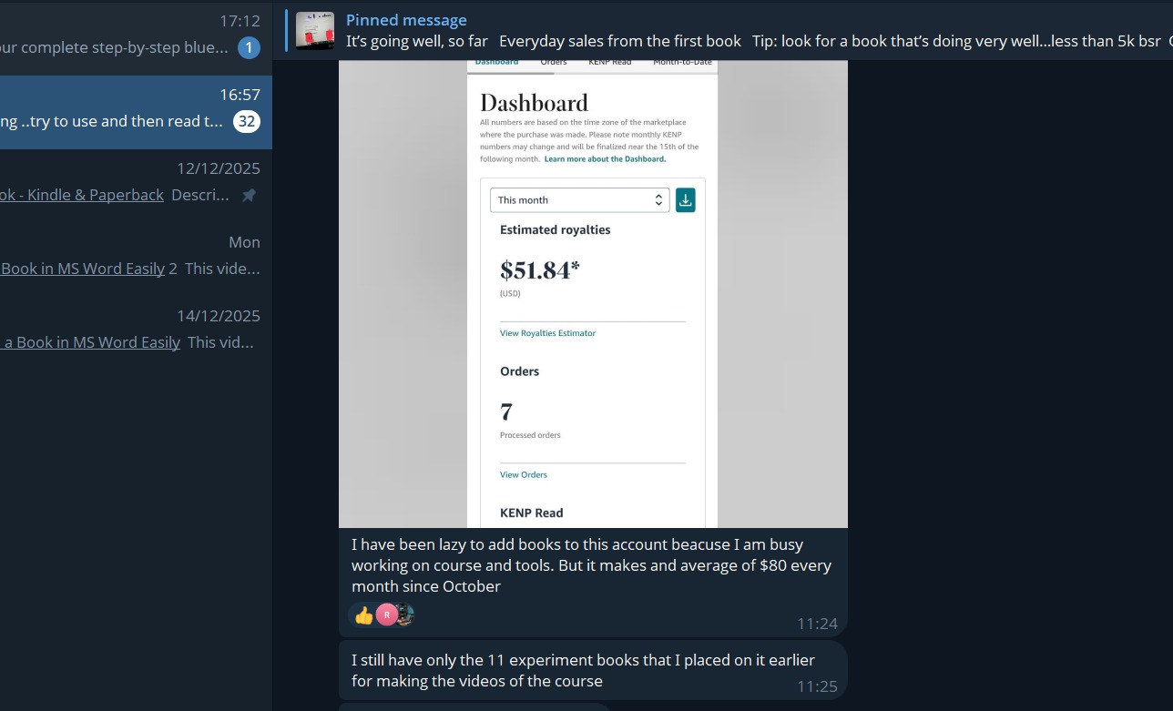 Student testimonial screenshot
